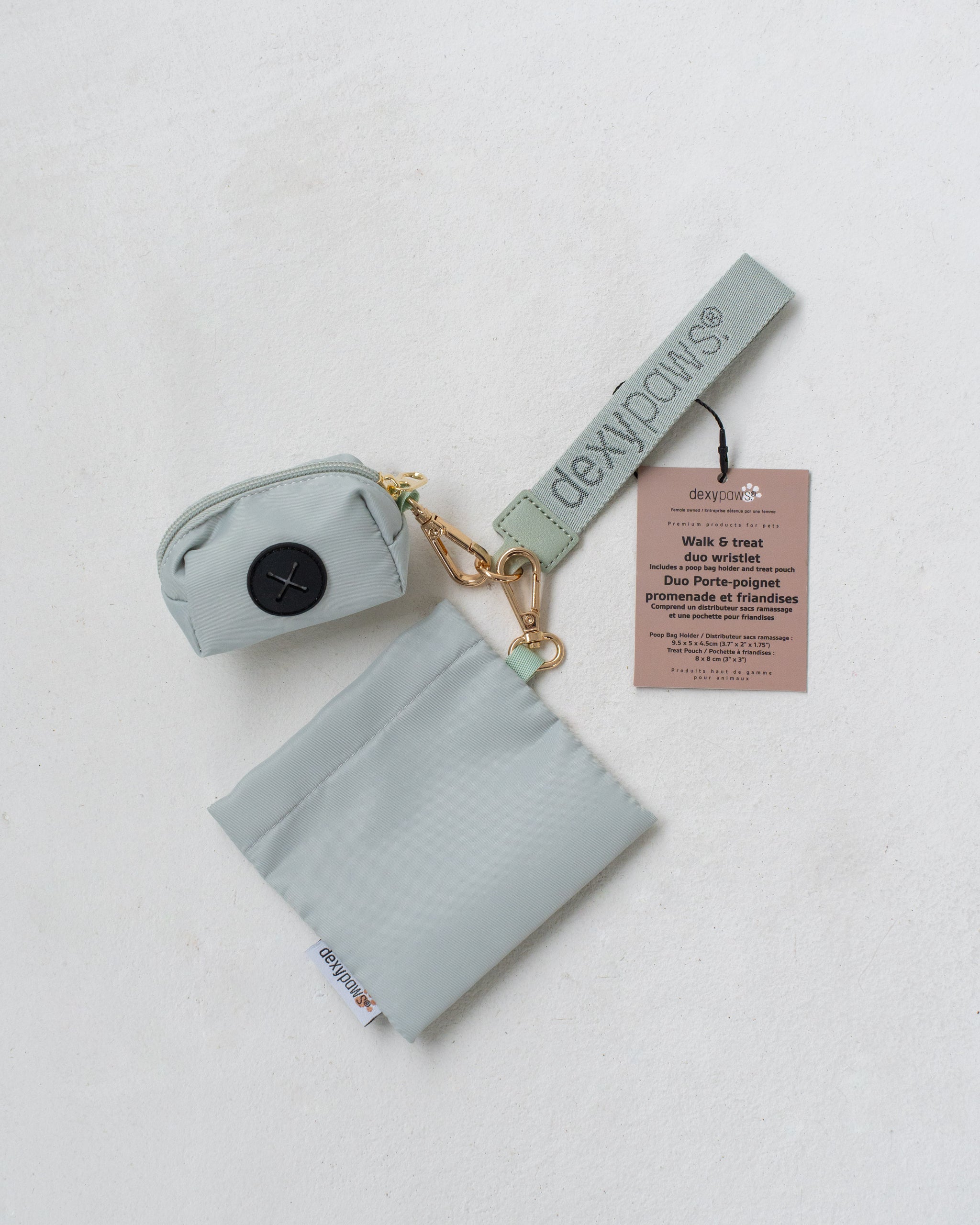 Sage Green Dual Pouch Wristlet – dexypaws