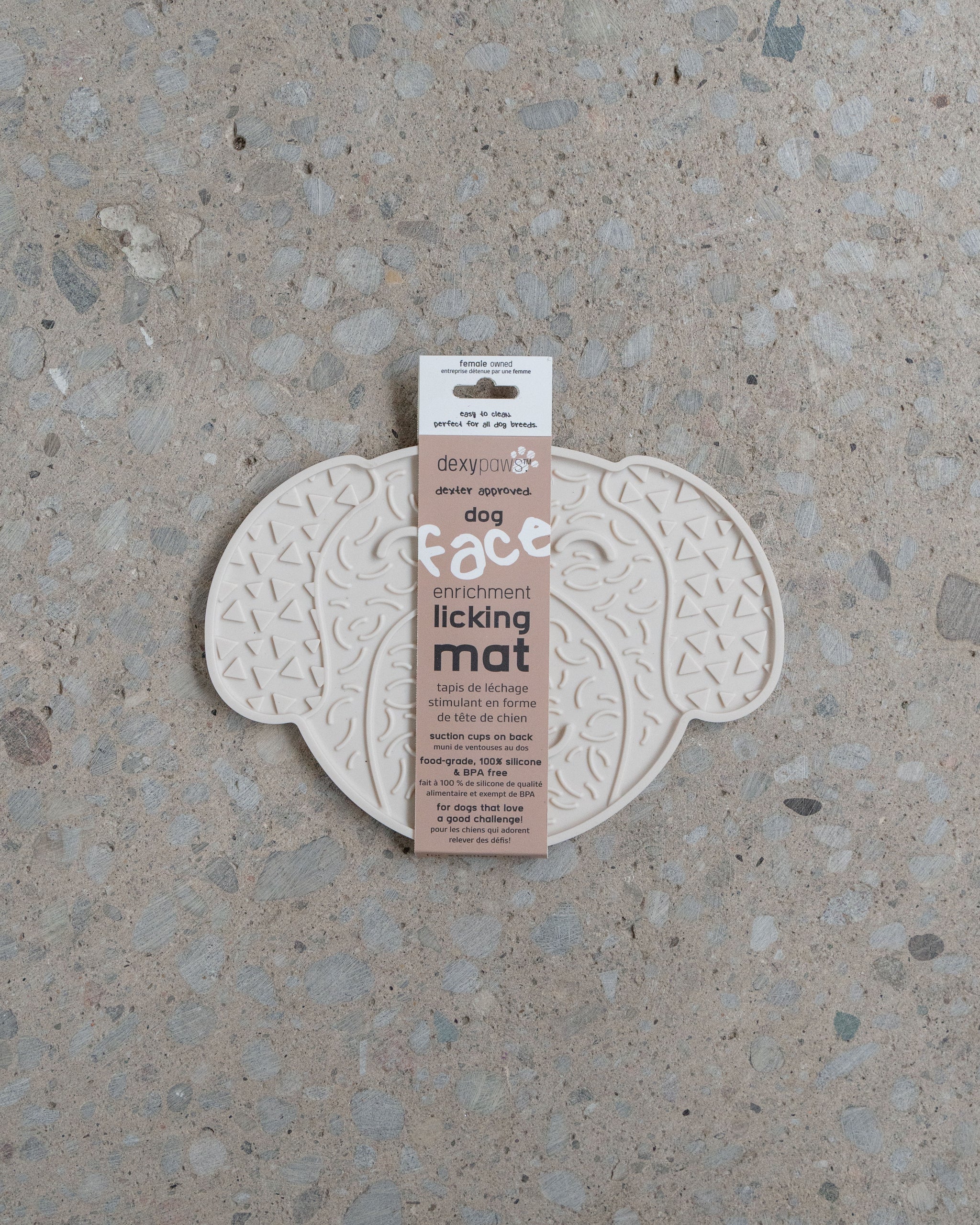 Cream Dog Head Enrichment Lick Mat – dexypaws